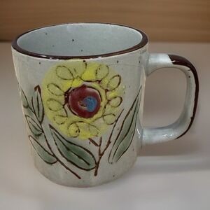 Otagiri Stoneware Mug 12 oz Grey Speckled Floral Made‎ in Japan Coffee Cup